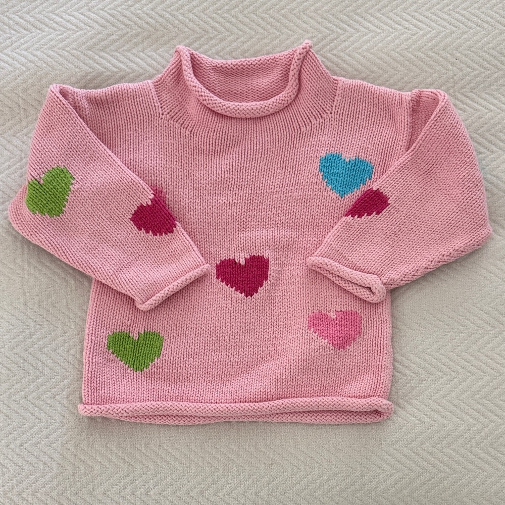 The Red Wagon Pink Heart Patterned Sweater
